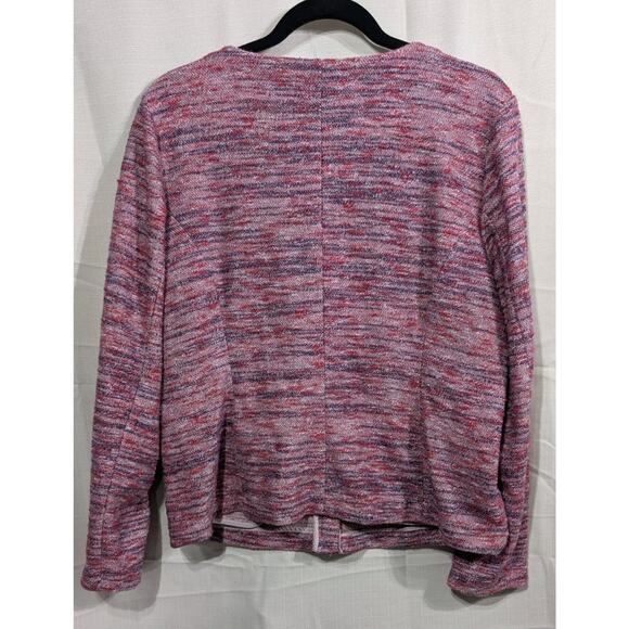 J Crew Poppy Jacket Womens XL Pink Purple Micro Tweed Long Sleeve Blazer Pockets - Picture 4 of 7